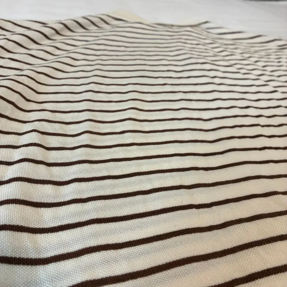 Vintage Polo Ralph Lauren Striped Polo Shirt Mens Large White Brown Stripes
